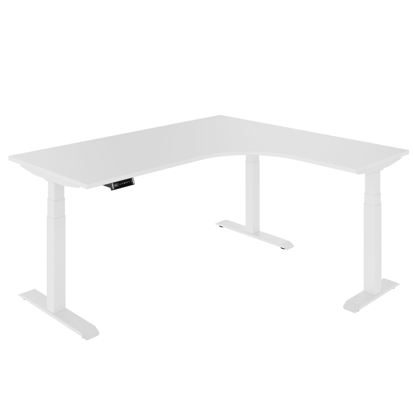 TELDRA Pro, 3-Motoren-Winkelschreibtisch | 1800 x 1600 mm, elektrisch höhenverstellbar, Weiß