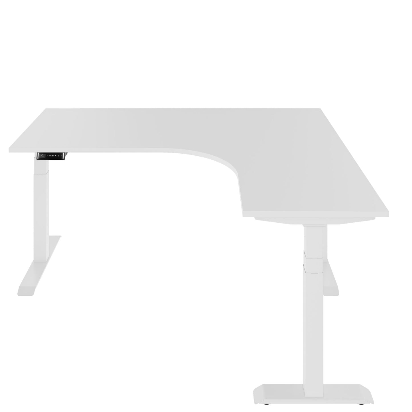 TELDRA Pro, 3-Motoren-Winkelschreibtisch | 1800 x 1600 mm, elektrisch höhenverstellbar, Weiß