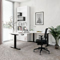 TELDRA Pro, Tableau de bureau à angle à 3 moteurs | 1800 x 1600 mm, réglable à hauteur électrique, blanc - 13 Thumbnail Image
