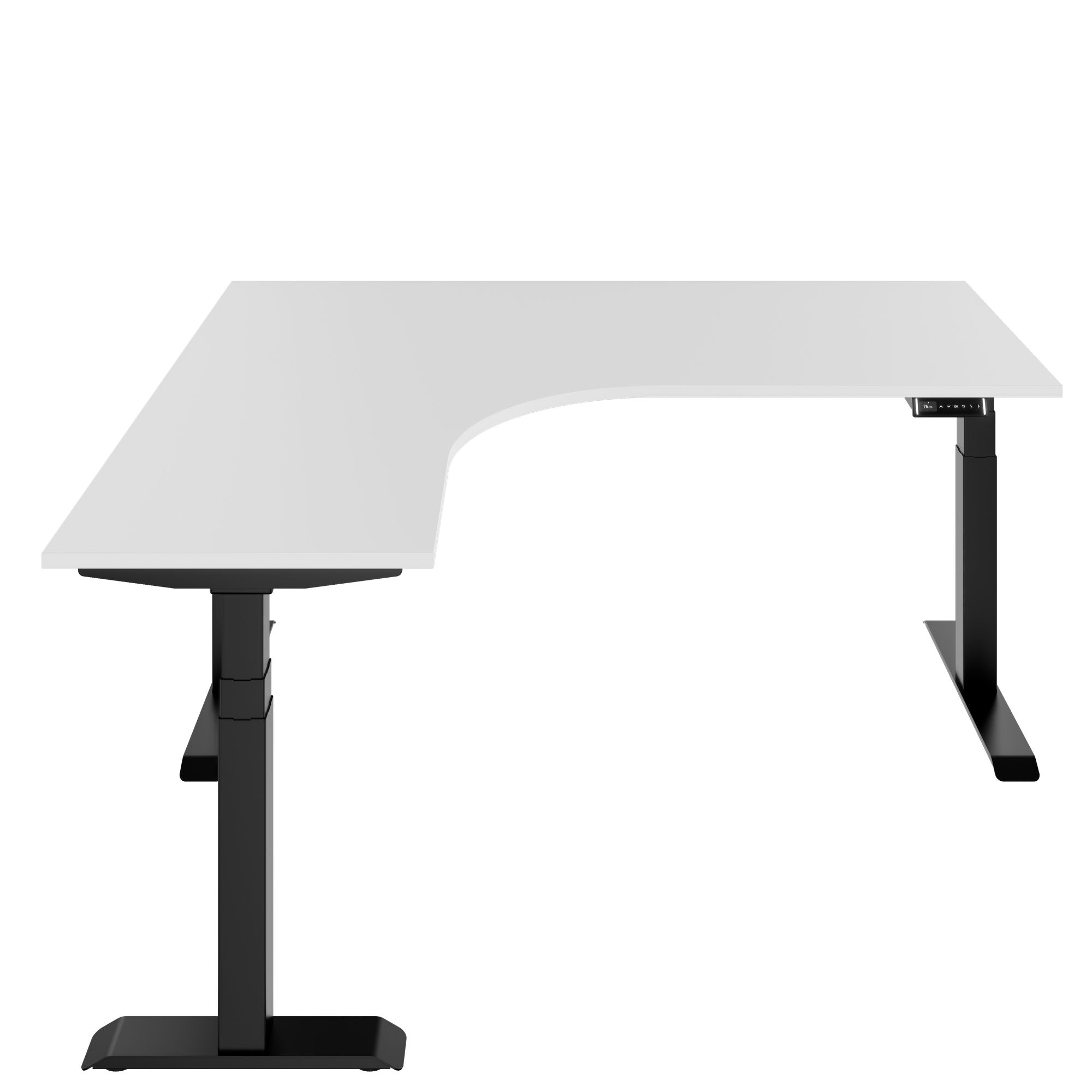 TELDRA Pro, 3-Motoren-Winkelschreibtisch | 1800 x 1600 mm, elektrisch höhenverstellbar, Weiß