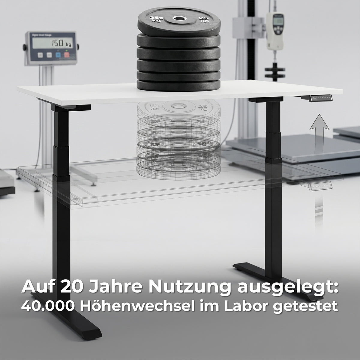 TELDRA Pro, 2-Motoren-Schreibtisch | 1600 - 2000 mm, elektrisch höhenverstellbar, Echtholz-Furnier Eiche - 20 Lightbox Main Image