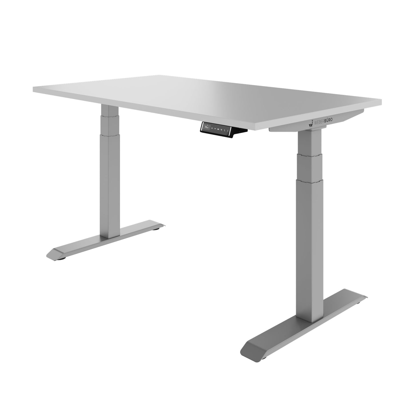 TELDRA Pro, 2-Motoren-Schreibtisch | 1200 - 1800 mm, elektrisch höhenverstellbar, Perlgrau