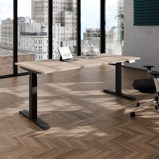 TELDRA Pro, 2-Motoren-Schreibtisch | 1200 - 2000 mm, elektrisch höhenverstellbar, Bernsteineiche