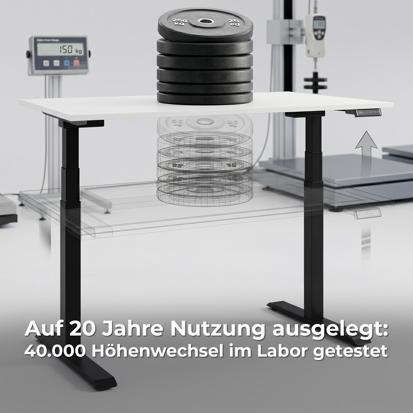 TELDRA Pro, 2-Motoren-Schreibtisch | 1200 - 2000 mm, elektrisch höhenverstellbar, Wildeiche