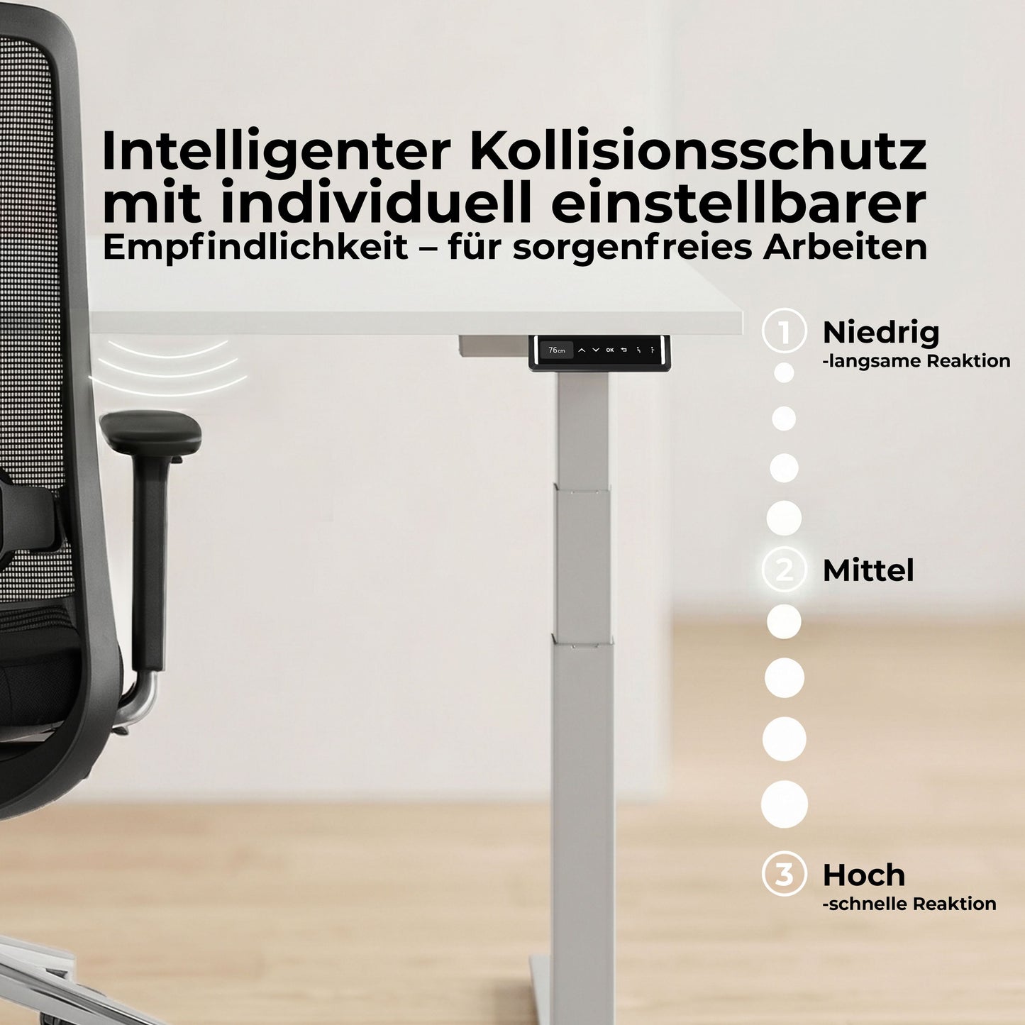 TELDRA Pro, 2-Motoren-Schreibtisch | 1200 - 2000 mm, elektrisch höhenverstellbar, Wildeiche