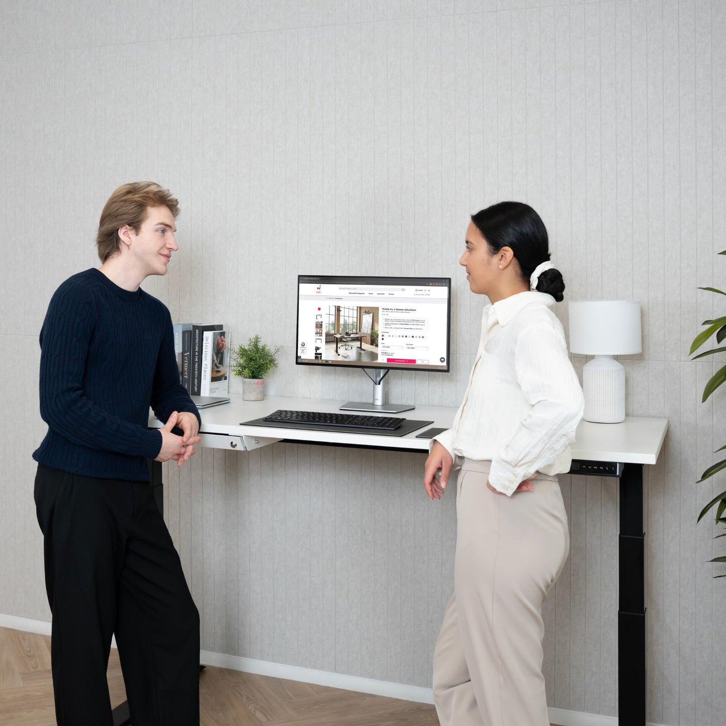 TELDRA Pro, 2-motor desk | 1600 - 1800 mm, electrically height adjustable, anthracite