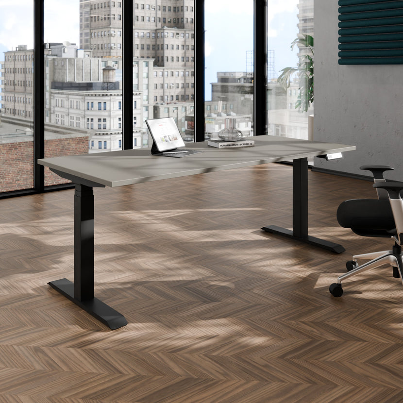TELDRA Pro, Desk a 2 motori | 1600-1800 mm, regolabile in altezza elettricamente, grigio cubanite