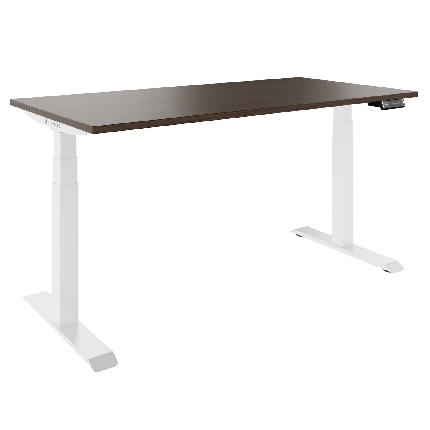 TELDRA Pro, 2-Motoren-Schreibtisch | 1600 - 1800 mm, elektrisch höhenverstellbar, Nussbaum