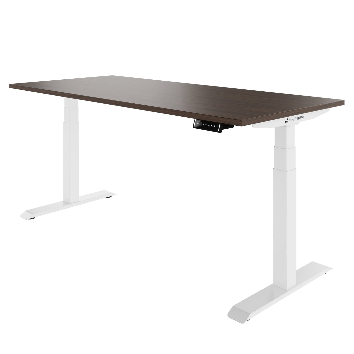 TELDRA Pro, 2-Motoren-Schreibtisch | 1600 - 1800 mm, elektrisch höhenverstellbar, Nussbaum