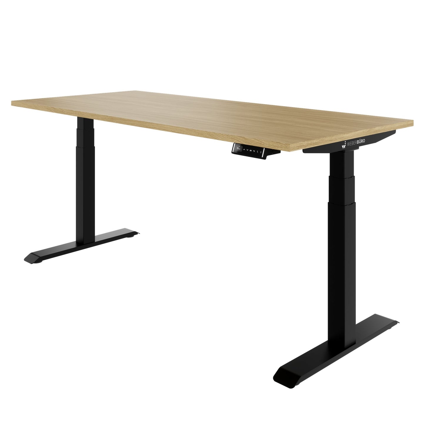 TELDRA Pro, Desk a 2 motori | 1600 - 2000 mm, regolabile in altezza elettricamente, vera quercia in legno in legno