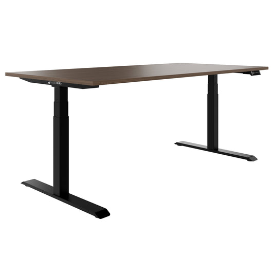 TELDRA Pro, Bureau à 2 moteurs | 1600 - 2000 mm, réglable à la hauteur électrique, en placage en bois réel noix