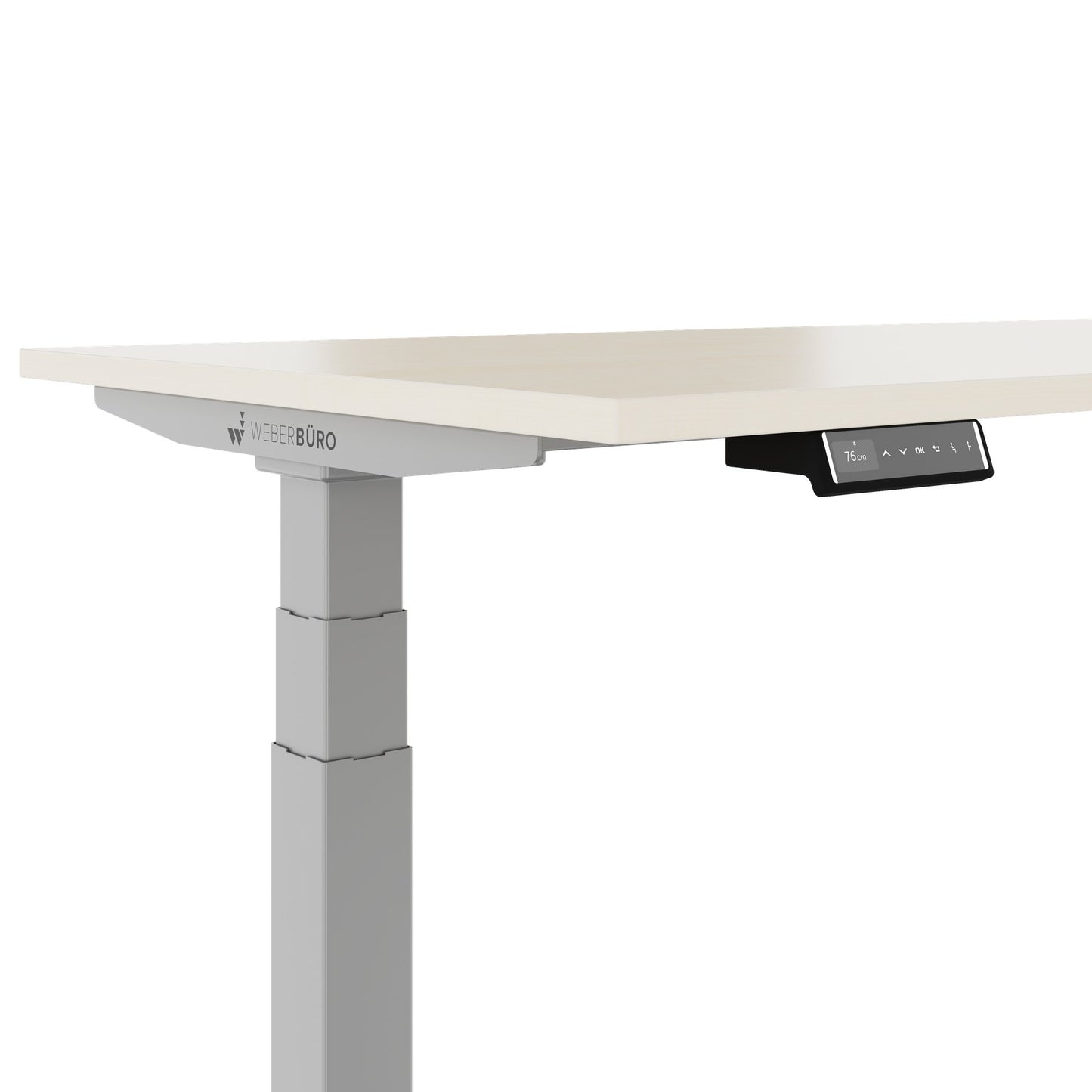 TELDRA Pro, 3-motor angle desk table | 1800 x 1600 mm, electrically height adjustable, maple