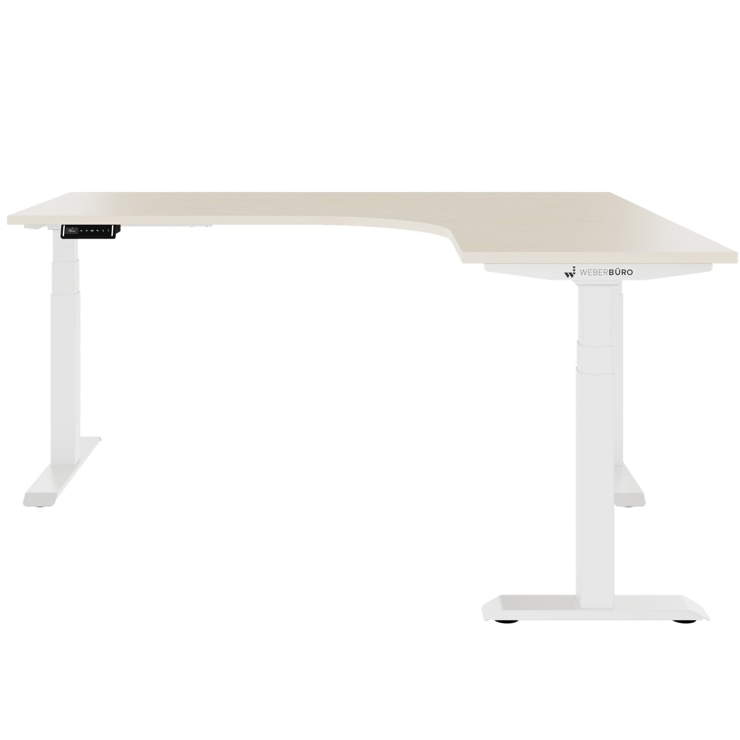 TELDRA Pro, 3-motor angle desk table | 1800 x 1600 mm, electrically height adjustable, maple