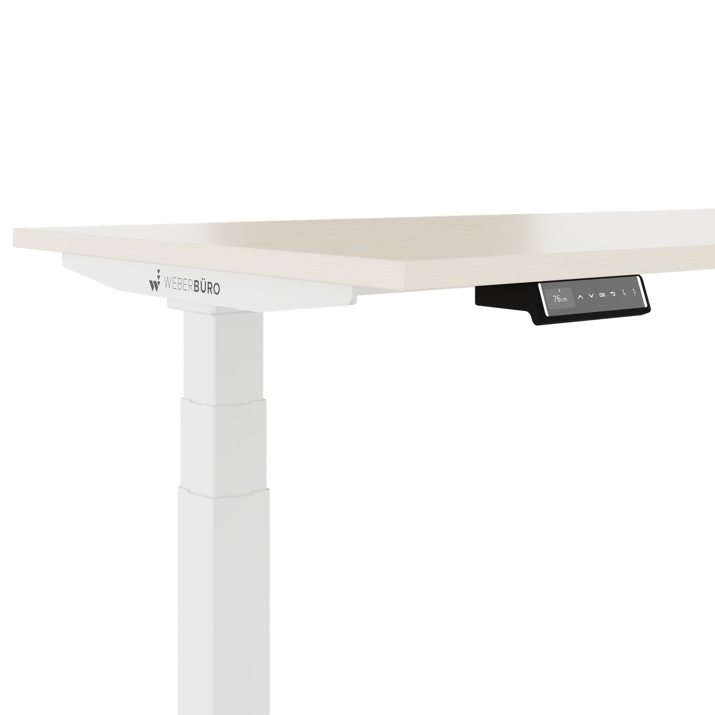 TELDRA Pro, 3-motor angle desk table | 1800 x 1600 mm, electrically height adjustable, maple