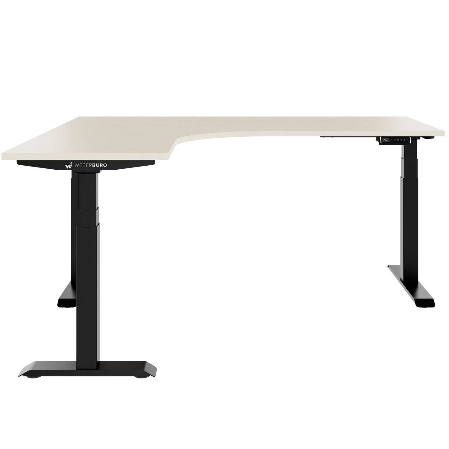 TELDRA Pro, 3-motor angle desk table | 1800 x 1600 mm, electrically height adjustable, maple