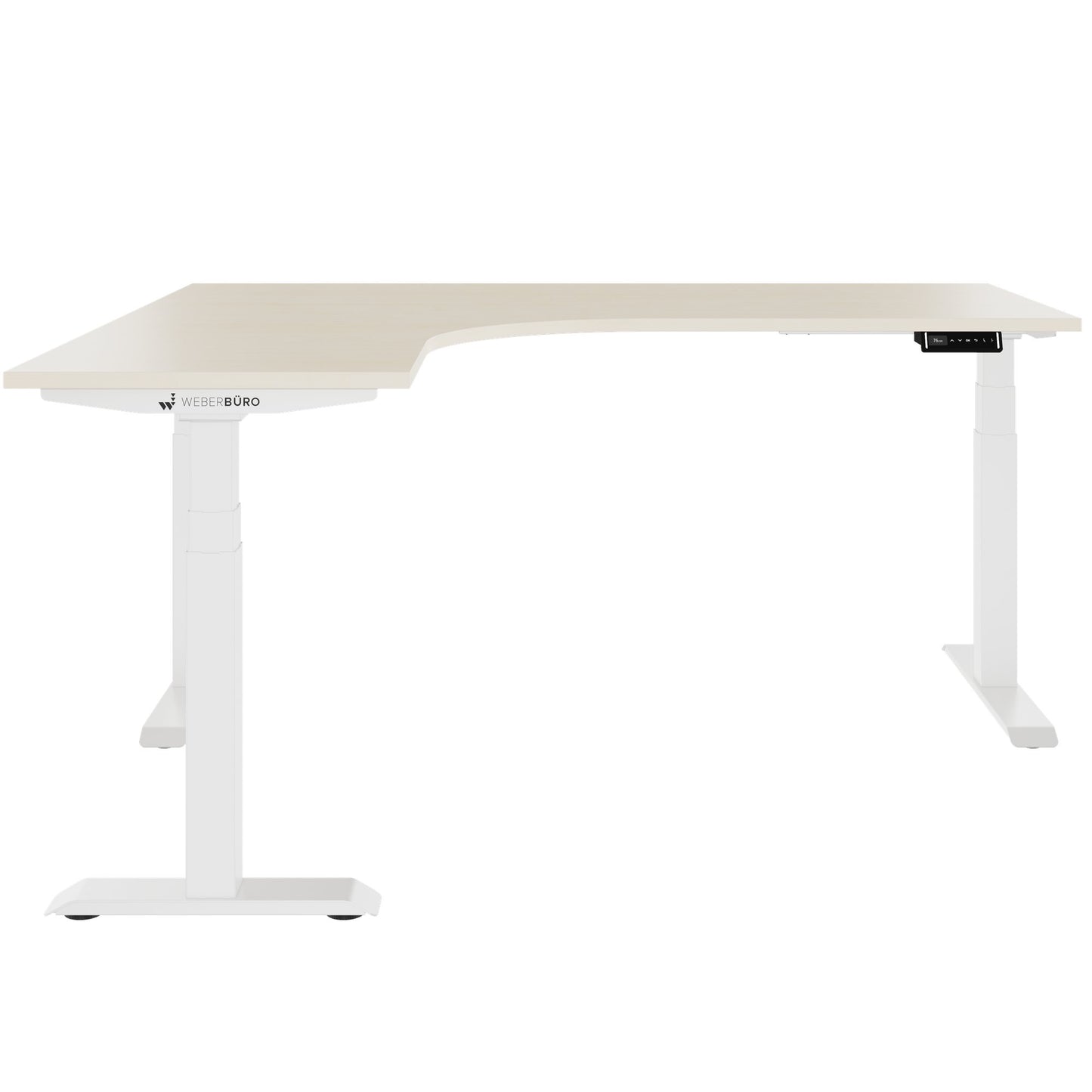 TELDRA Pro, 3-motor angle desk table | 1800 x 1600 mm, electrically height adjustable, maple