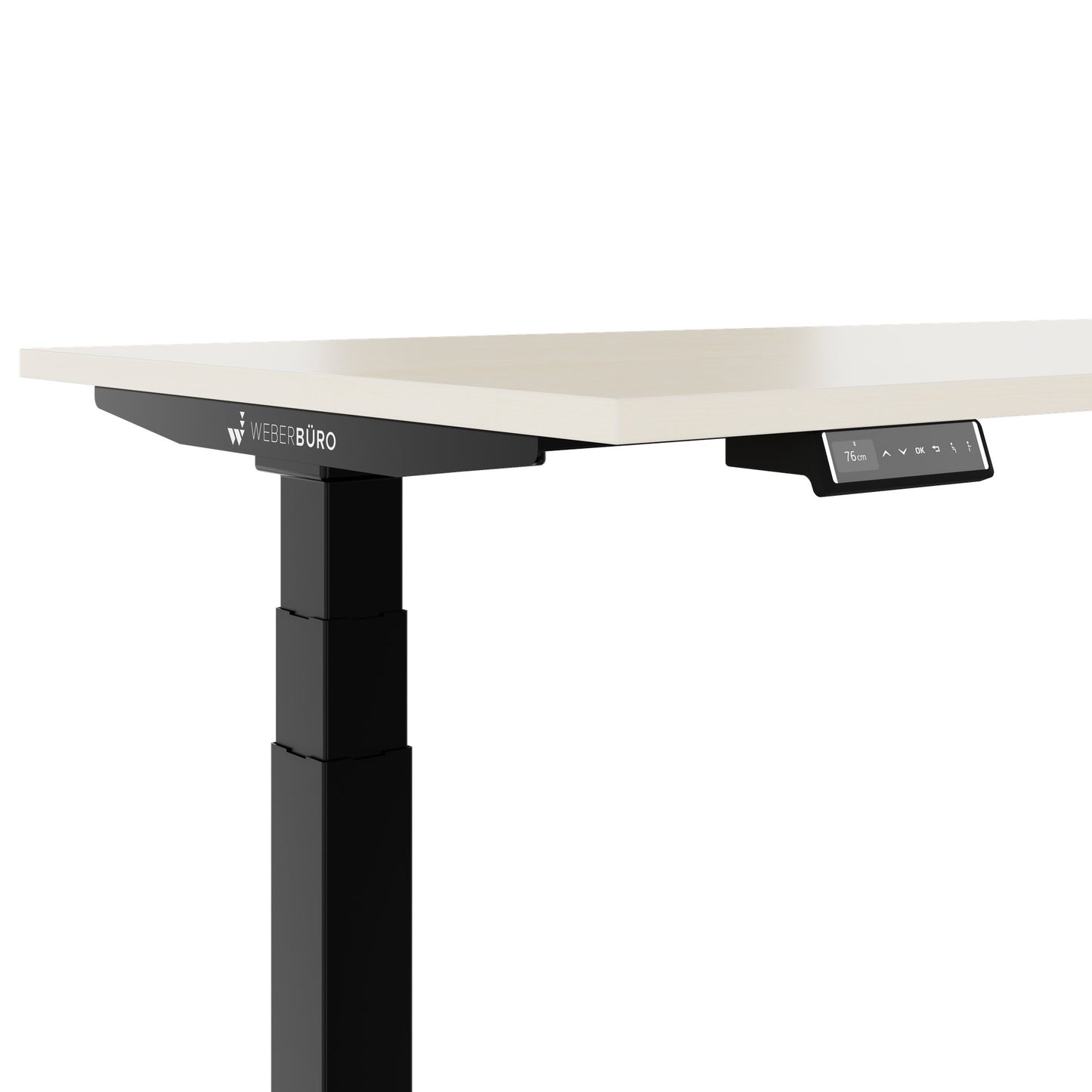 TELDRA Pro, 3-motor angle desk table | 1800 x 1600 mm, electrically height adjustable, maple
