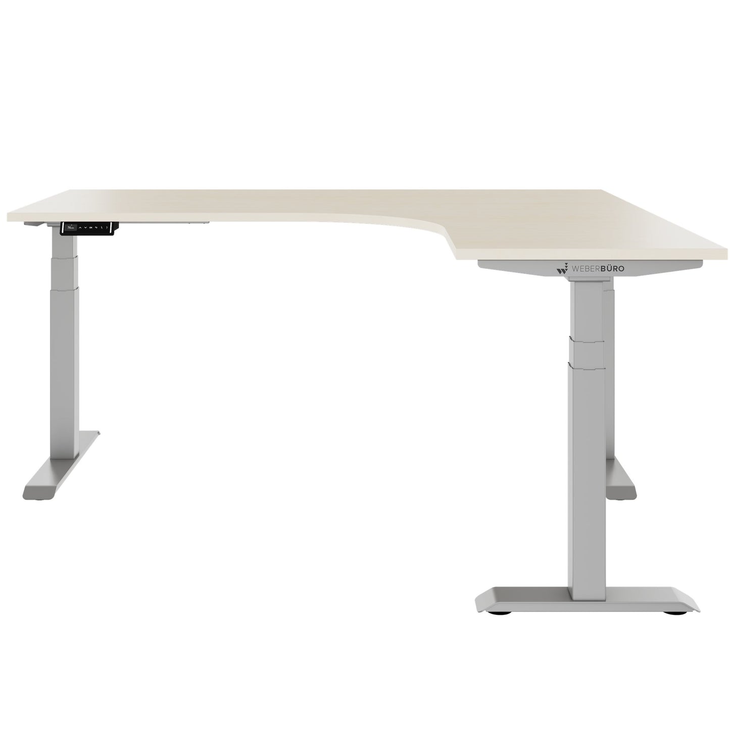 TELDRA Pro, 3-motor angle desk table | 1800 x 1600 mm, electrically height adjustable, maple