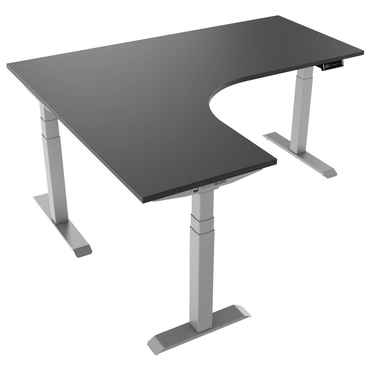 TELDRA Pro, 3-Motoren-Winkelschreibtisch | 1800 x 1600 mm, elektrisch höhenverstellbar, Anthrazit