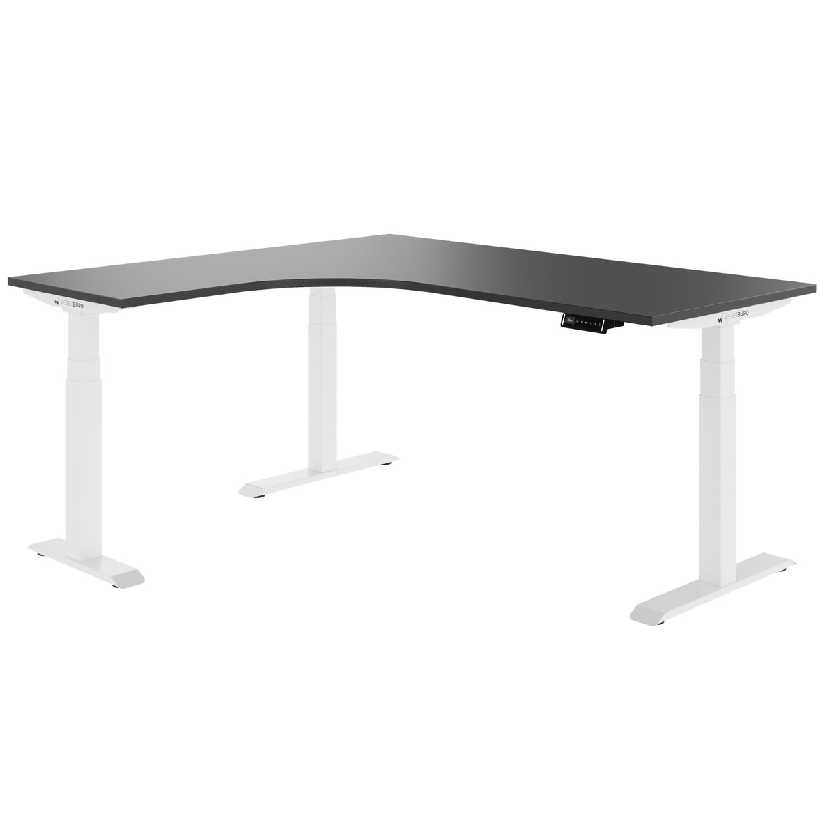 TELDRA Pro, 3-Motoren-Winkelschreibtisch | 1800 x 1600 mm, elektrisch höhenverstellbar, Anthrazit