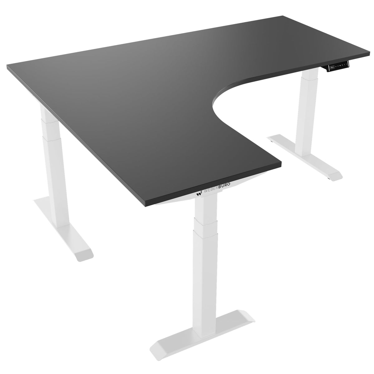 TELDRA Pro, 3-Motoren-Winkelschreibtisch | 1800 x 1600 mm, elektrisch höhenverstellbar, Anthrazit