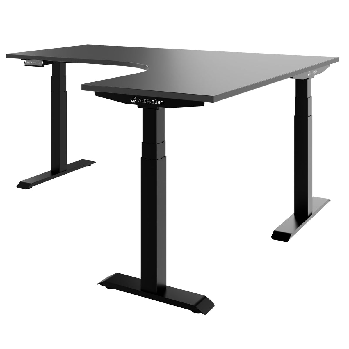 TELDRA Pro, 3-Motoren-Winkelschreibtisch | 1800 x 1600 mm, elektrisch höhenverstellbar, Anthrazit