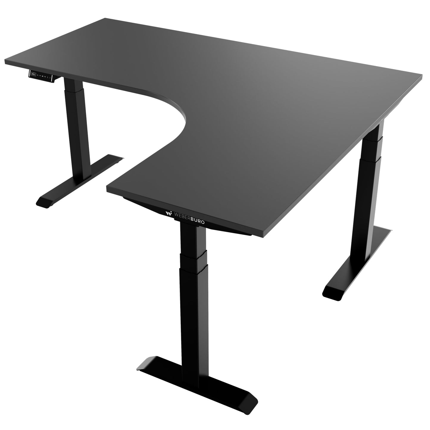 TELDRA Pro, 3-Motoren-Winkelschreibtisch | 1800 x 1600 mm, elektrisch höhenverstellbar, Anthrazit