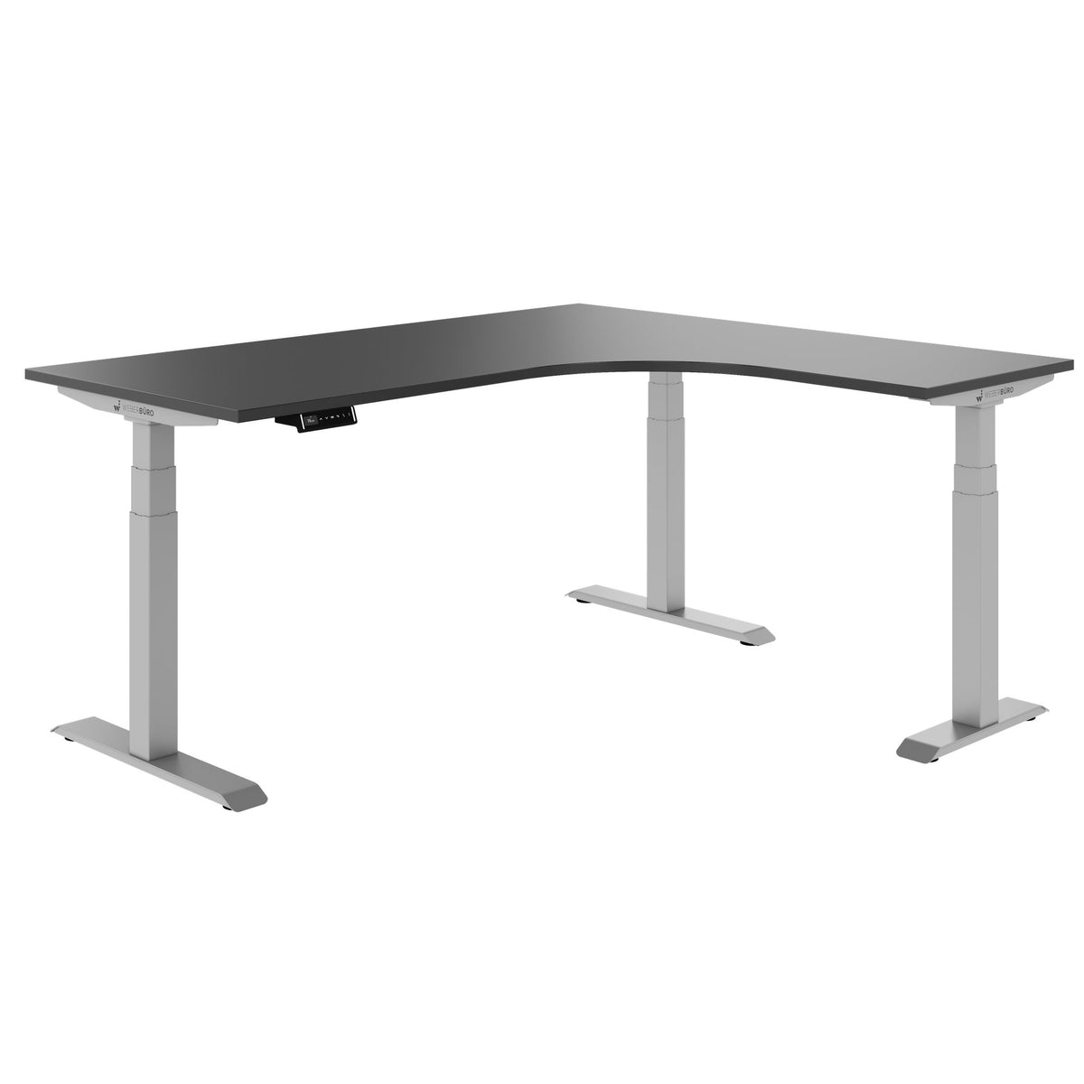 TELDRA Pro, 3-Motoren-Winkelschreibtisch | 1800 x 1600 mm, elektrisch höhenverstellbar, Anthrazit