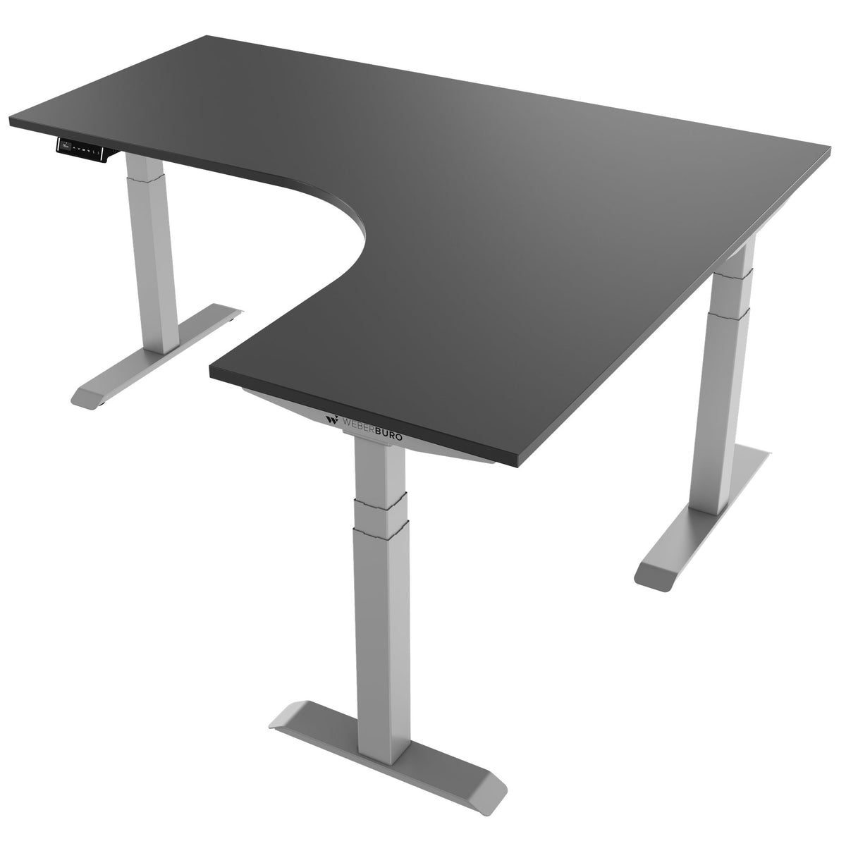 TELDRA Pro, 3-Motoren-Winkelschreibtisch | 1800 x 1600 mm, elektrisch höhenverstellbar, Anthrazit