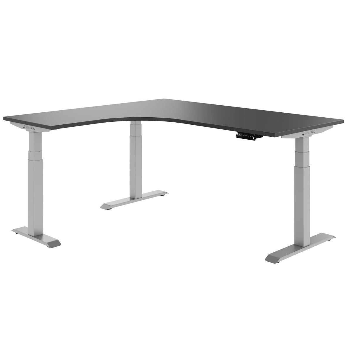 TELDRA Pro, 3-Motoren-Winkelschreibtisch | 1800 x 1600 mm, elektrisch höhenverstellbar, Anthrazit