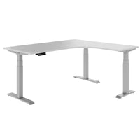 TELDRA Pro, 3-motor corner desk | 1800 x 1600 mm, electrically height-adjustable, pearl gray