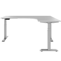 TELDRA Pro, 3-motor corner desk | 1800 x 1600 mm, electrically height-adjustable, pearl gray