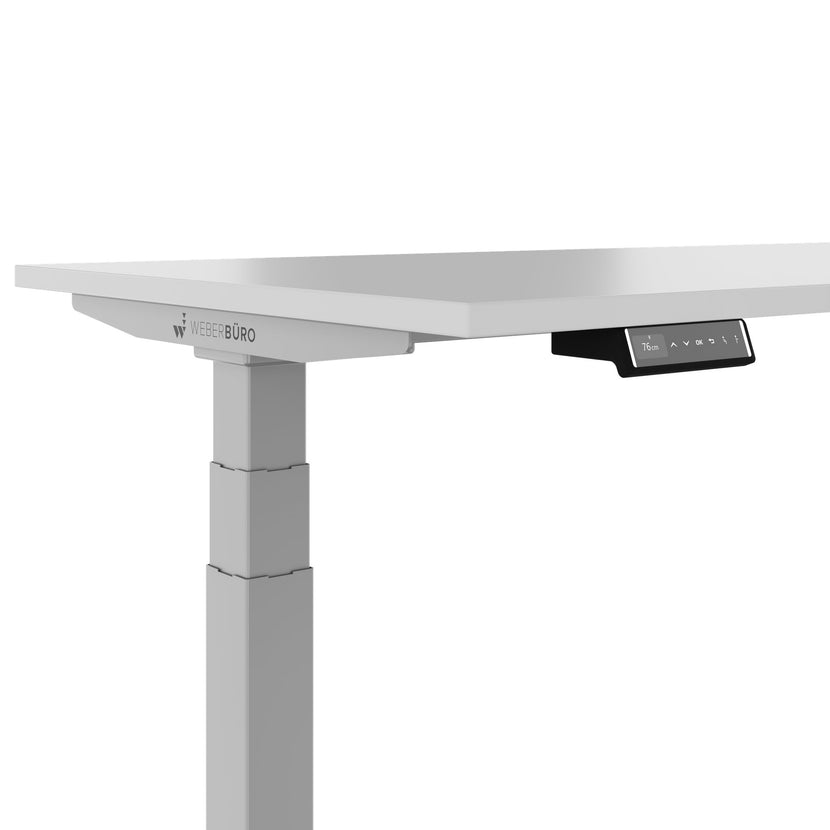 TELDRA Pro, 3-motor corner desk | 1800 x 1600 mm, electrically height-adjustable, pearl gray