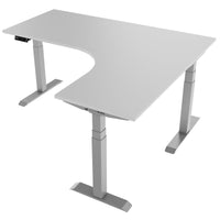TELDRA Pro, 3-motor corner desk | 1800 x 1600 mm, electrically height-adjustable, pearl gray