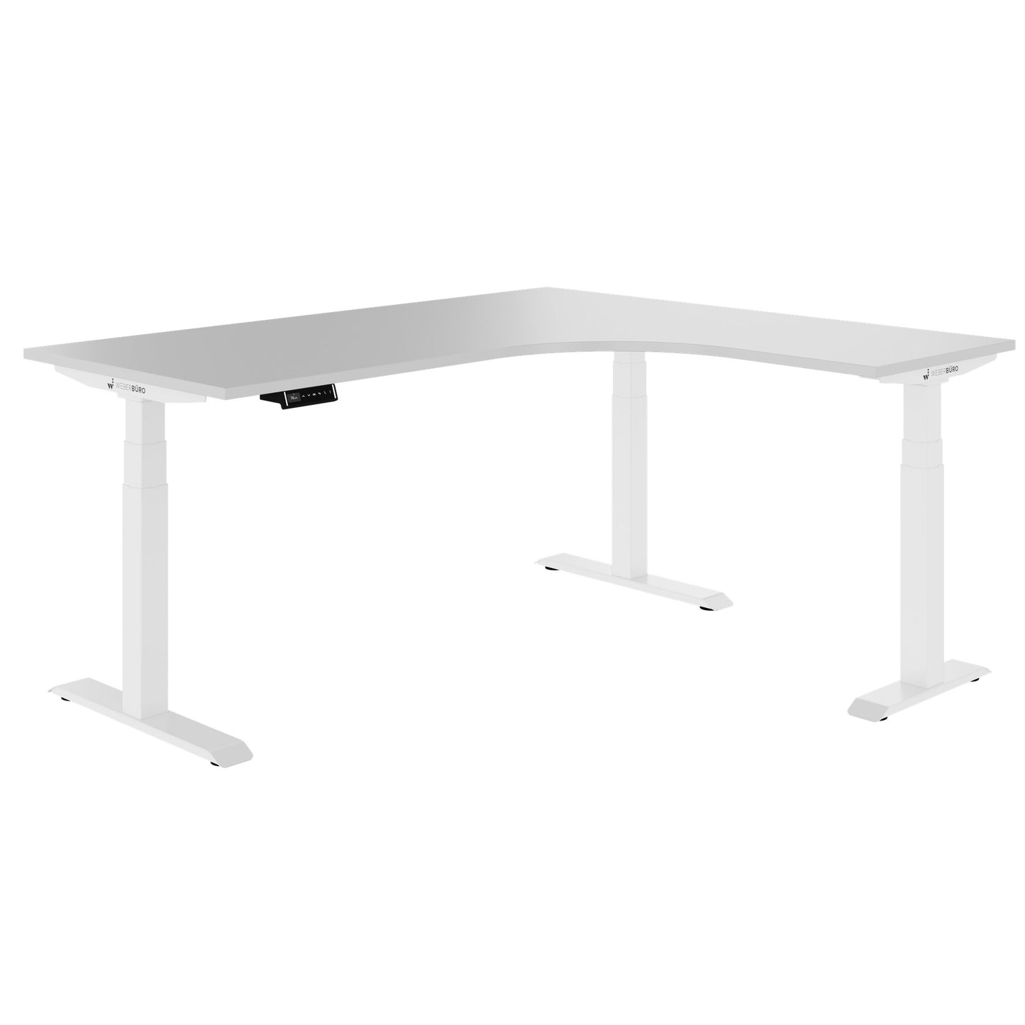 TELDRA Pro, 3-motor corner desk | 1800 x 1600 mm, electrically height-adjustable, pearl gray