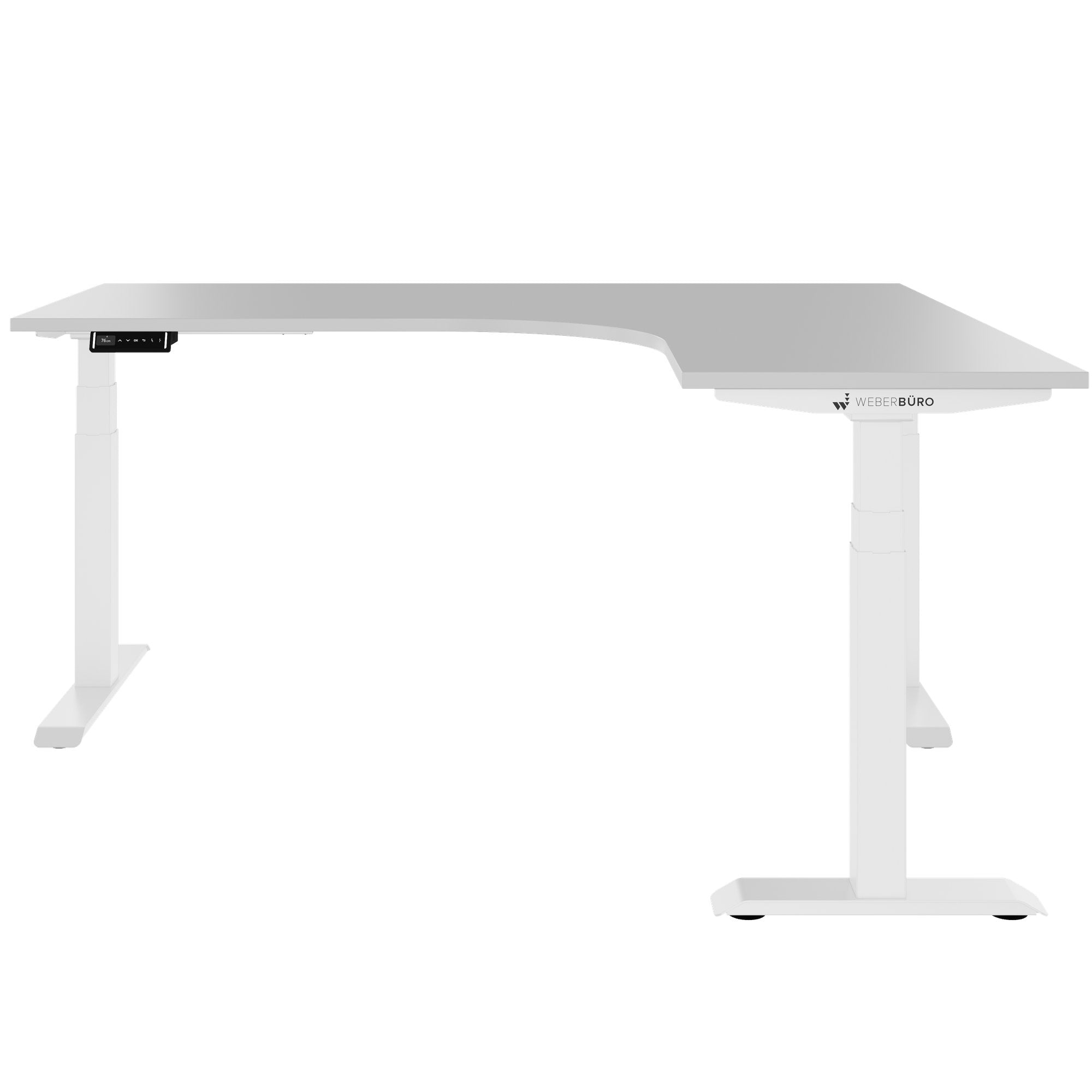TELDRA Pro, 3-motor corner desk | 1800 x 1600 mm, electrically height-adjustable, pearl gray