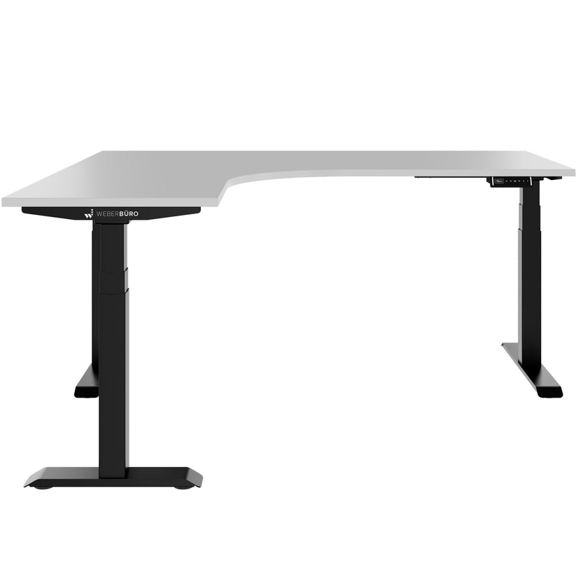 TELDRA Pro, 3-motor corner desk | 1800 x 1600 mm, electrically height-adjustable, pearl gray