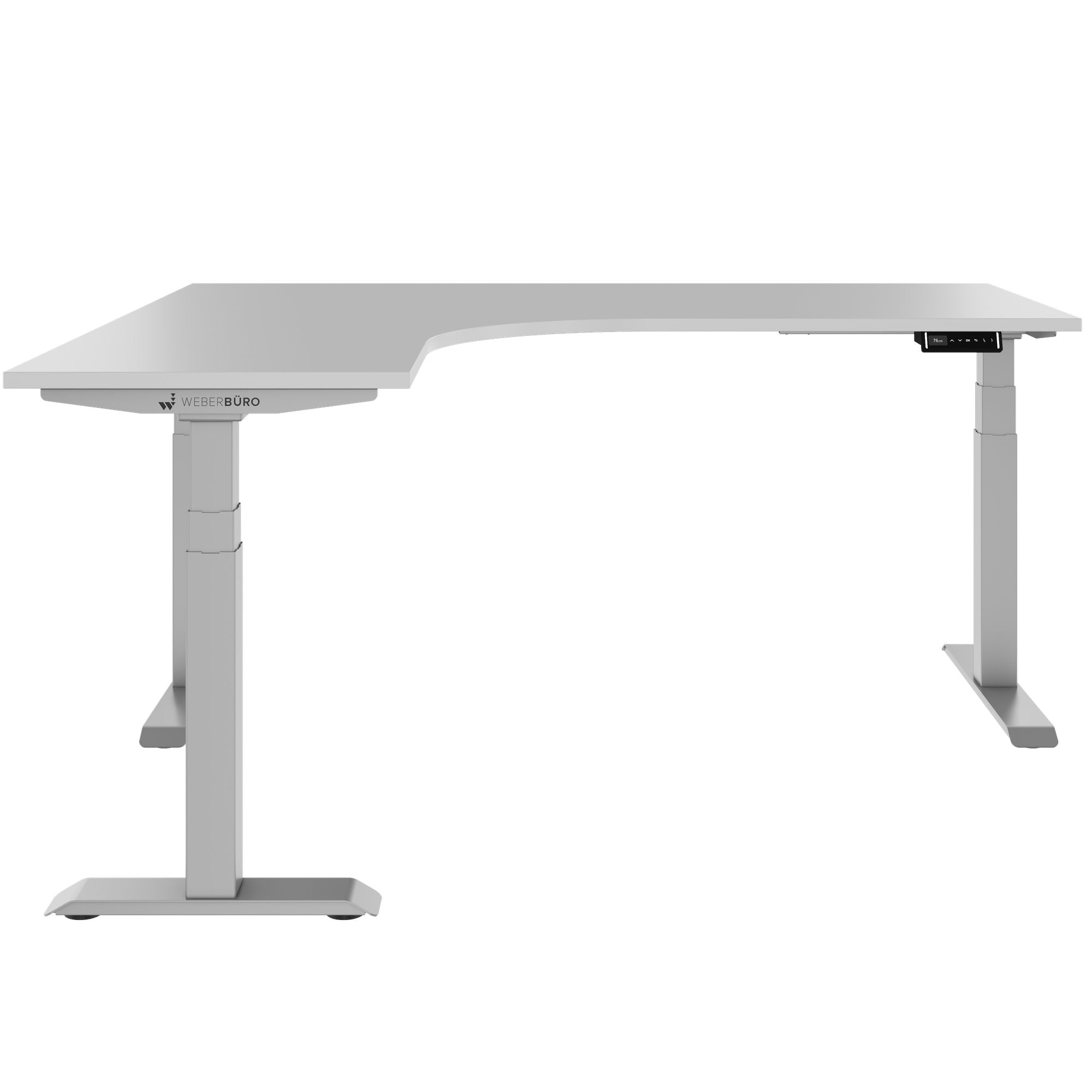 TELDRA Pro, 3-motor corner desk | 1800 x 1600 mm, electrically height-adjustable, pearl gray