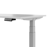 TELDRA Pro, 3-motor corner desk | 1800 x 1600 mm, electrically height-adjustable, pearl gray