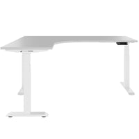 TELDRA Pro, 3-motor corner desk | 1800 x 1600 mm, electrically height-adjustable, pearl gray