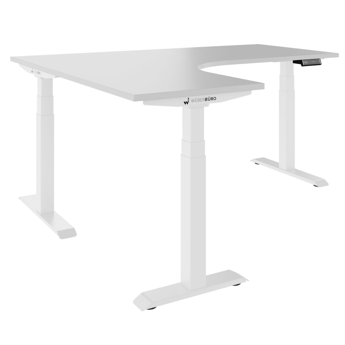 TELDRA Pro, 3-motor corner desk | 1800 x 1600 mm, electrically height-adjustable, pearl gray