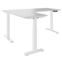 TELDRA Pro, 3-motor corner desk | 1800 x 1600 mm, electrically height-adjustable, pearl gray