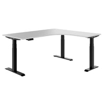 TELDRA Pro, 3-motor corner desk | 1800 x 1600 mm, electrically height-adjustable, pearl gray