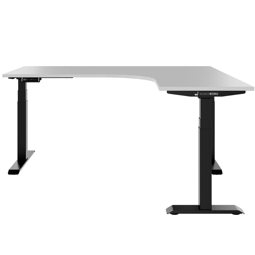TELDRA Pro, 3-motor corner desk | 1800 x 1600 mm, electrically height-adjustable, pearl gray