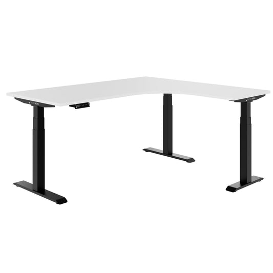 TELDRA Pro, 3-motor angle desk table | 1800 x 1600 mm, electrically height adjustable, white