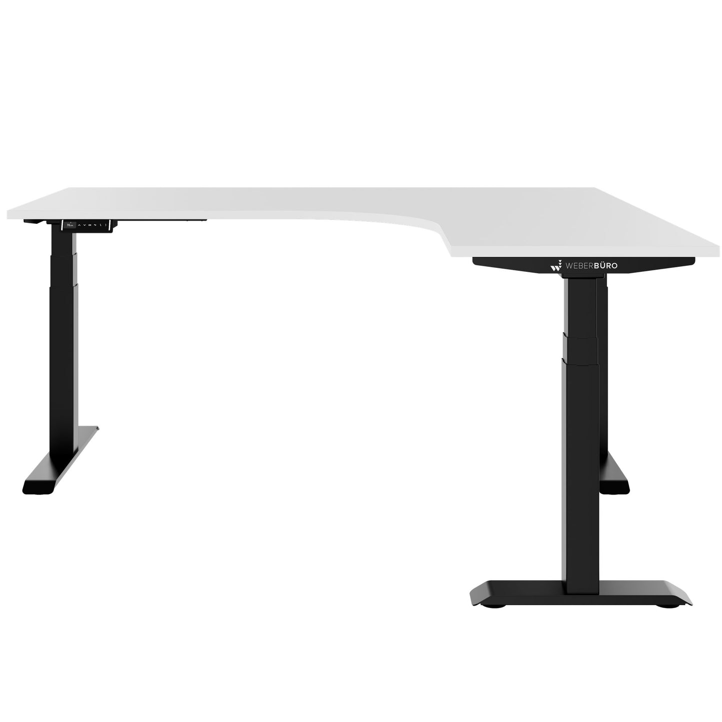 TELDRA Pro, 3-motor angle desk table | 1800 x 1600 mm, electrically height adjustable, white