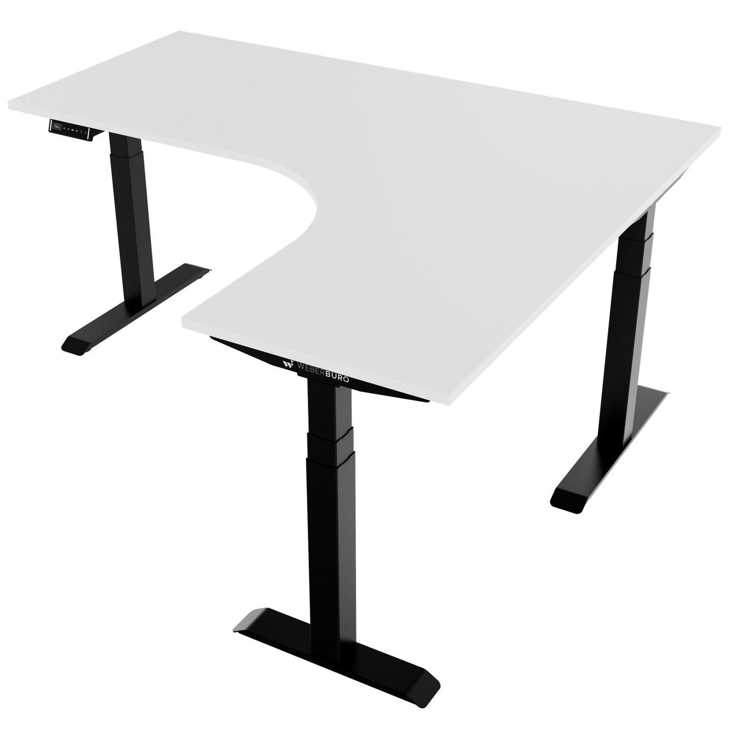 TELDRA Pro, 3-motor angle desk table | 1800 x 1600 mm, electrically height adjustable, white