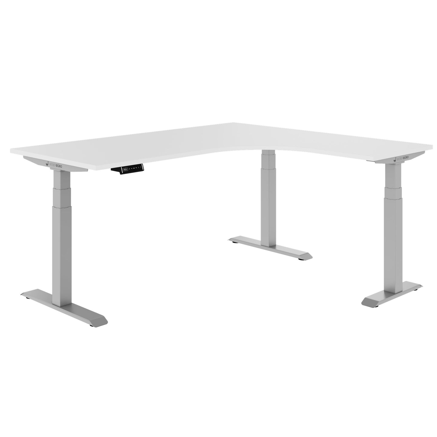 TELDRA Pro, 3-motor angle desk table | 1800 x 1600 mm, electrically height adjustable, white