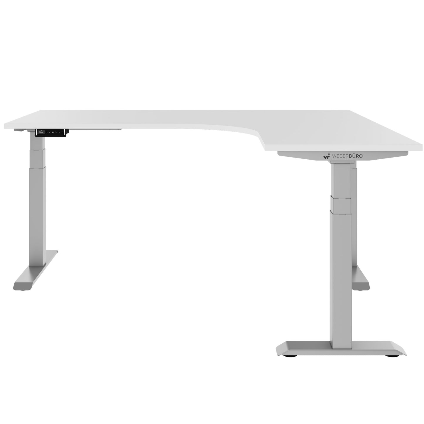TELDRA Pro, 3-motor angle desk table | 1800 x 1600 mm, electrically height adjustable, white