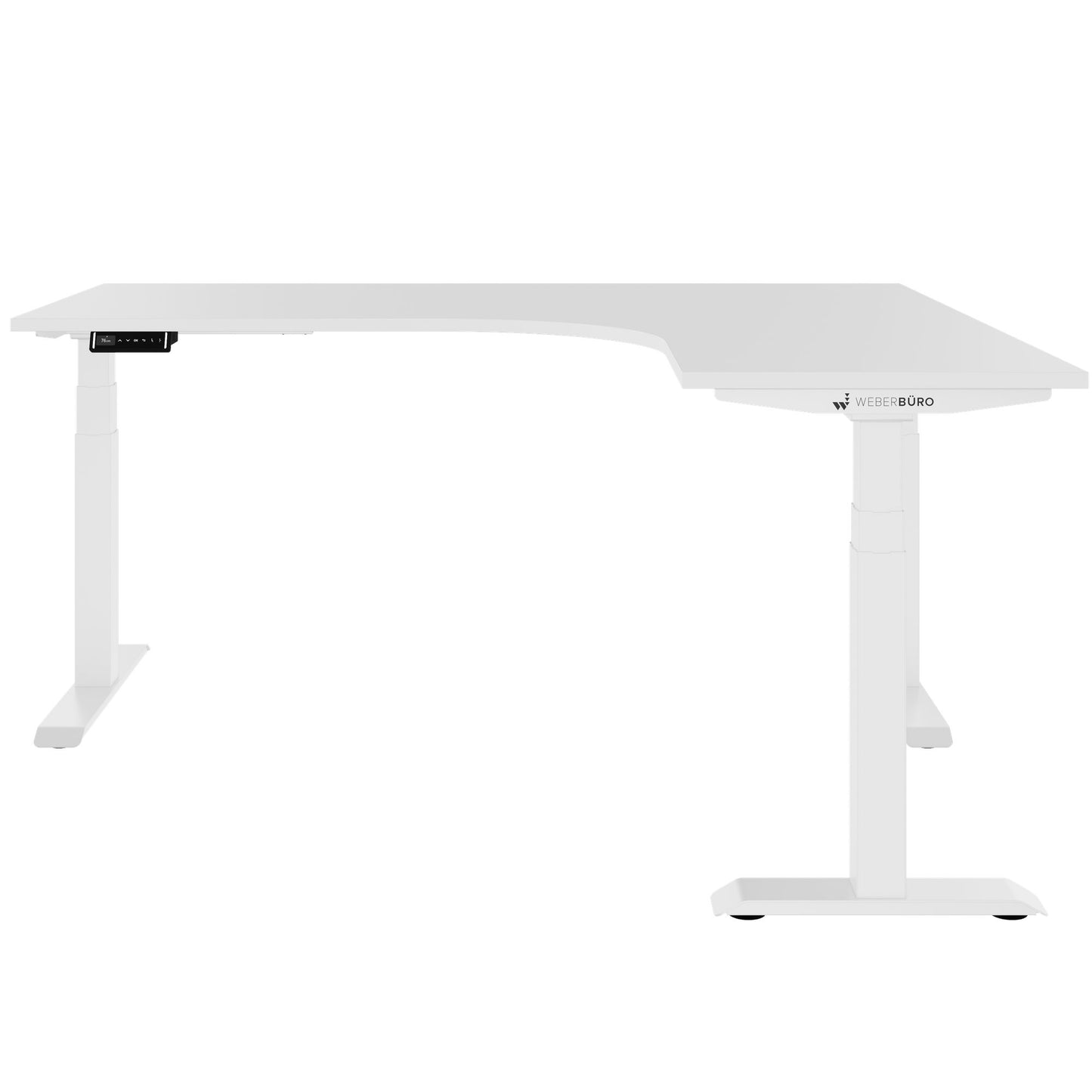 TELDRA Pro, 3-motor angle desk table | 1800 x 1600 mm, electrically height adjustable, white